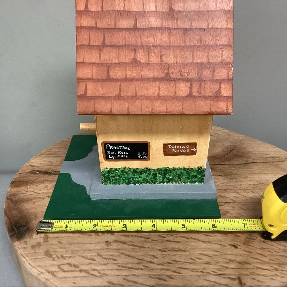 🟢 Vintage & Hand Painted - Solid Wood & Golf Themed Birdhouse - Very Unique - Picture 12 of 14